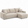 Sofá de Canto com Chaise Longue à Direita Bege 230 x 150 x 85 cm