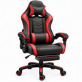 Cadeira Gaming Reclinável Preta/Vermelha em Couro Sintético PU, 70 x 70 x 120-130 cm