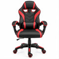 Cadeira Gaming Giratória Preta e Vermelha em Pele Sintética PU, 62 x 62 x 110-120 cm