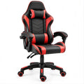 Cadeira Gaming Ergonómica em Pele Sintética Preta e Vermelha 65 x 65 x 118-128 cm